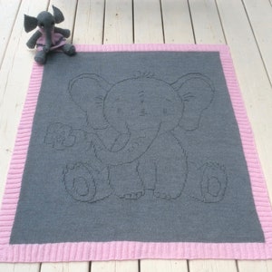 PDF knitting pattern DUMBO blanket in relief, easy to knit image 1