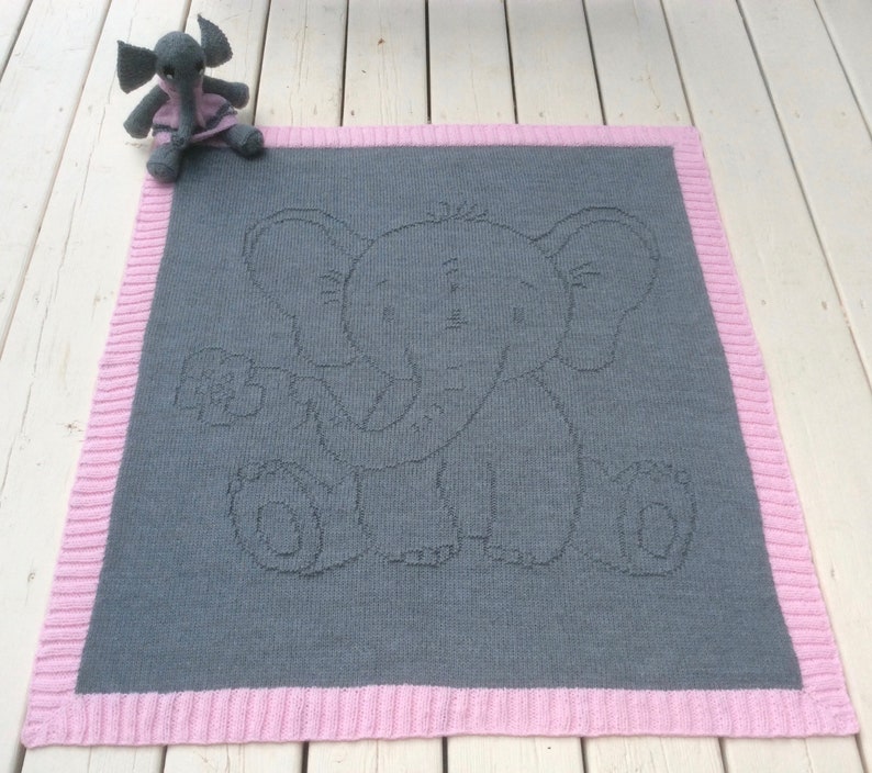 PDF knitting pattern DUMBO blanket in relief, easy to knit image 1