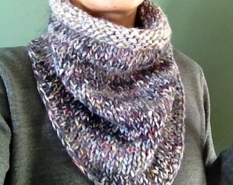 Patrón de tejido PDF Cuello pañuelo fácil en lana voluminosa