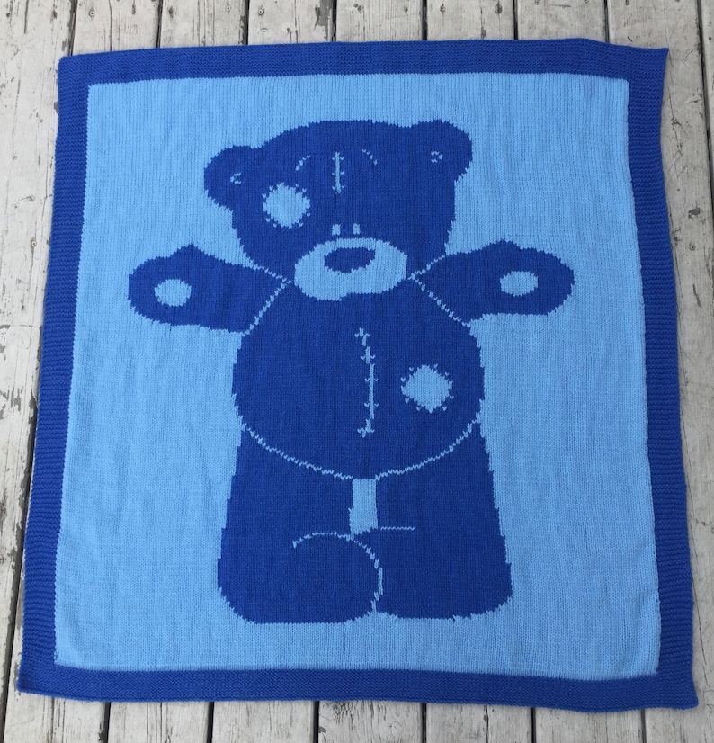 PDF Knitting Pattern Baby Blanket in Intarsia Etsy