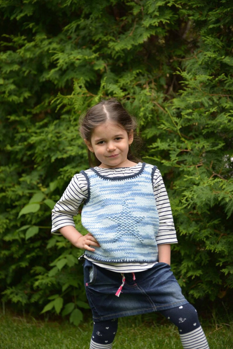 PDF Knitting Pattern Summer Top for Kids, With Double Straps, Star ...