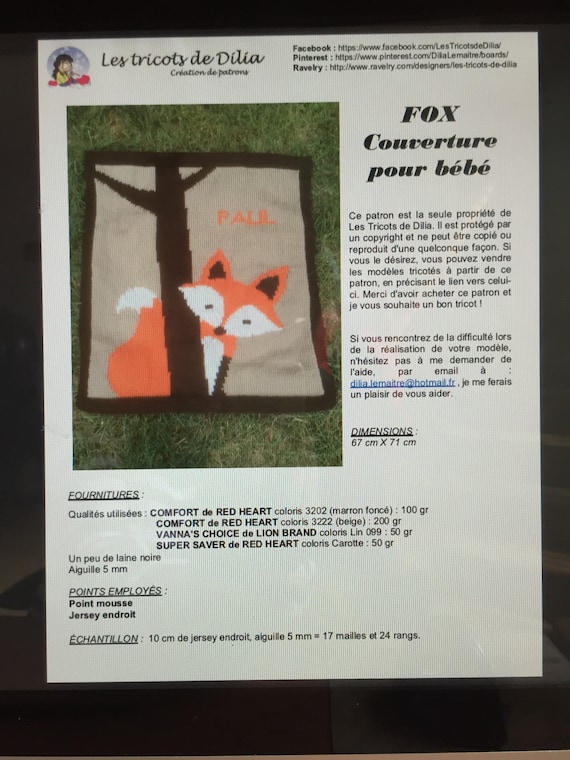 Pdf Knitting Pattern Blanket In Intarsia For Baby Design Fox Etsy Pdf Knitting Pattern Blanket In Intarsia For Baby Design Fox Etsy
