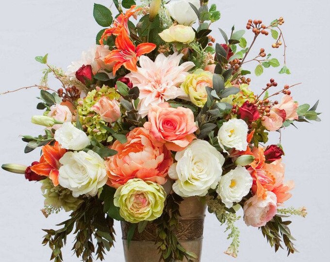 XL Silk Floral Arrangement, Luxury Arrangement, Table Centerpiece, Silk