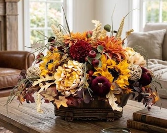 XL FALL FLORAL Arrangement, Formal Table Centerpiece, Silk Floral Arrangement, Table Arrangement, Home Decor, Luxury Floral Design, Floral