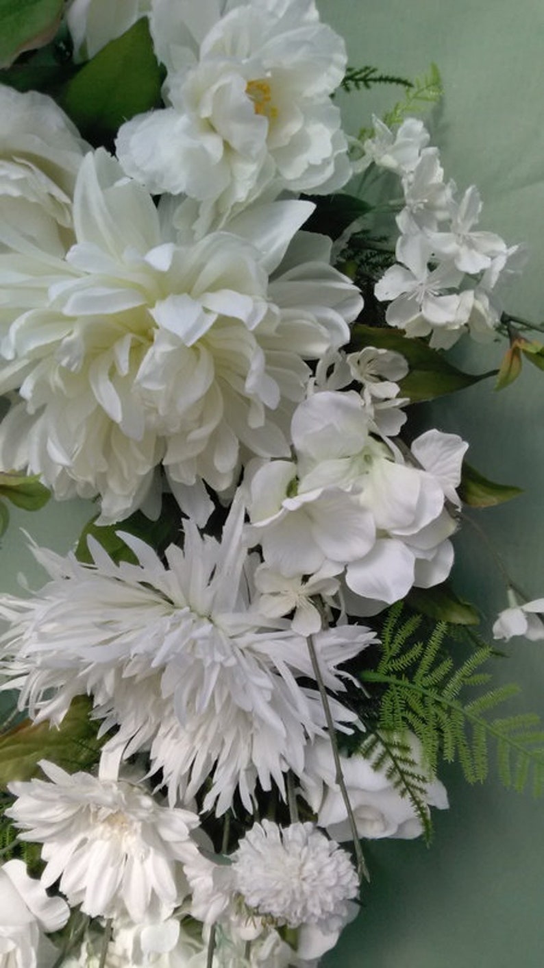 WHITE SILK WREATH Spring Wreath Summer Wreath Wedding Etsy