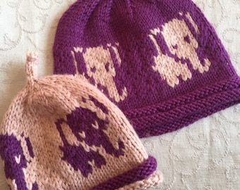 Elephant Baby Hat PDF Knitting Pattern Download