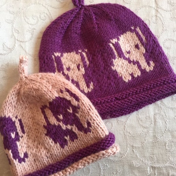 Elephant Baby Hat PDF Knitting Pattern Download