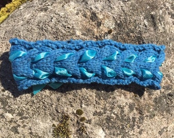 Cable and Ribbon Headband Knitting Pattern PDF Download