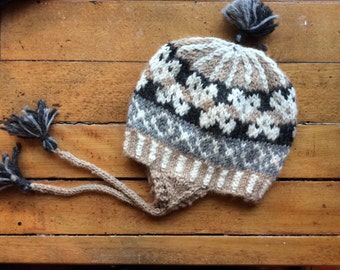 Family Fair Isle Earflap Hat Knitting Pattern PDF Download