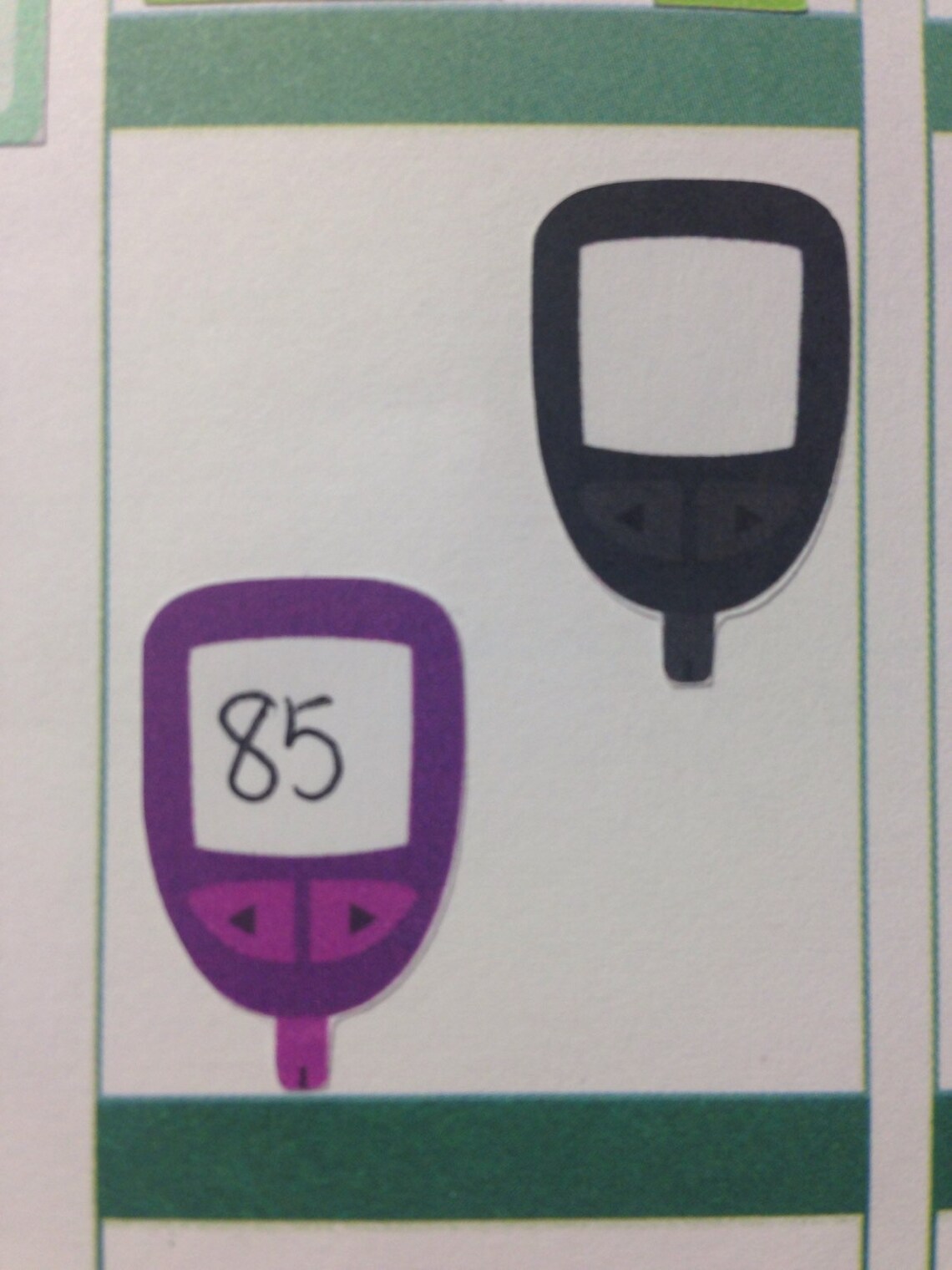 Diabetic Blood Sugar Glucose Monitor Matte Planner Stickers Etsy