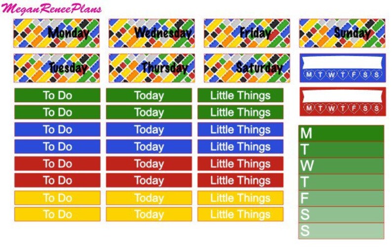 Brick Building Lego Inspired Weekly Planner Sticker Kit | Etsy