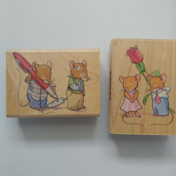 1999 David Sieks Town Mouse Ward 1 Studios by Inkadinkado set of 2