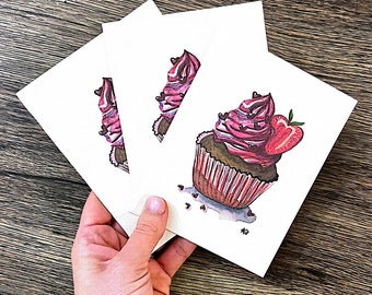 Chocolate Cupcake Greeting Cards