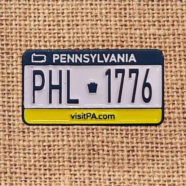 Philadelphia PA License Plate Enamel Lapel Pin