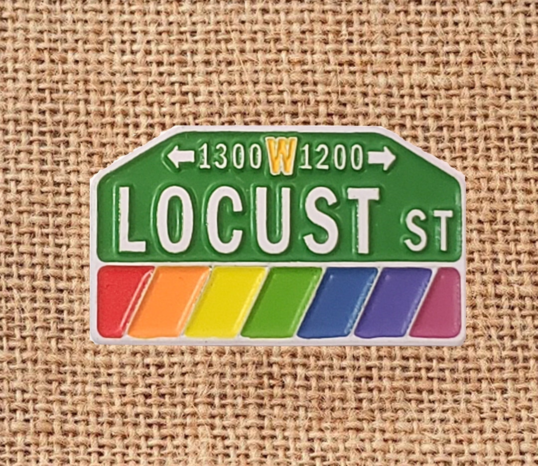 Philadelphia Locust Street Gayborhood Downtown Street Sign Enamel Lapel ...