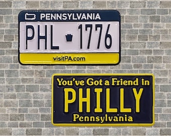 Pennsylvania PA (Old and Current) License Plate Enamel Lapel Pin Combo - holiday gift, stocking stuffer