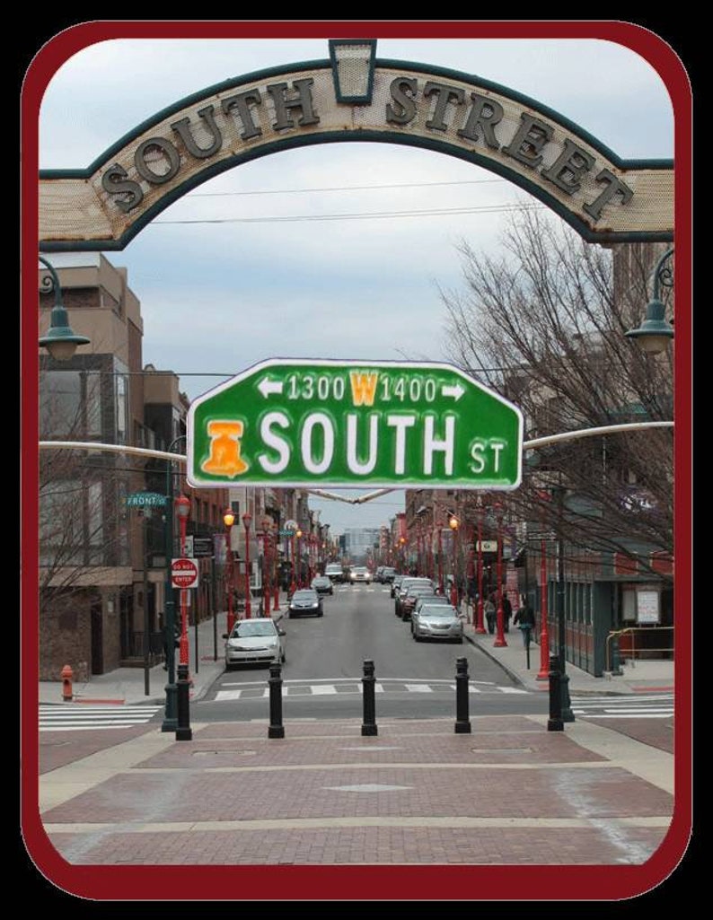 South Street Downtown Philadelphia Street Sign Enamel Lapel Etsy