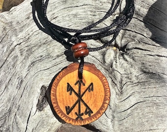 Copper Cthulhu on Goldstone Jera Success Rune Pendant Alien Necklace