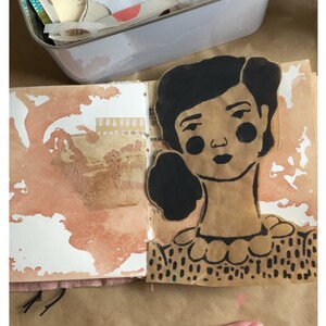 DIY Stencil of a Girl with a Bun for Art Journaling. Original Art. Instant Download. Use with cut machines. Or use for journaling. SVG EPS image 5