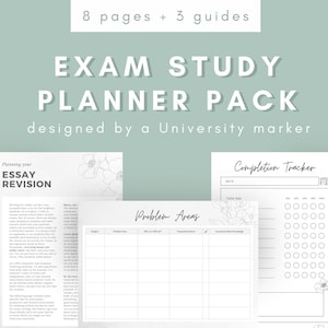 Exam Study Planner Printable Pack | Student Exam Revision Template | Deadline Planner | Editable and Printable | Instant Download