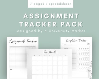 assignment deadline tracker Assignment Tracker and Grade Calculator Printable Pack | Student Assessment Tracker | Deadline Planner | Editable and Printable
