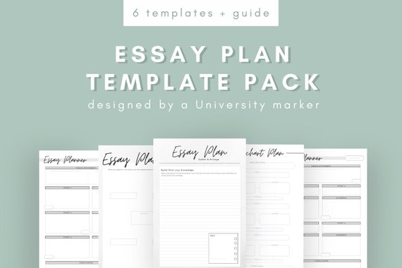 Essay Plan Template 5 Pack | College, University Student Essay Template Pack | Editable and Printable Essay Plan | Instant Download