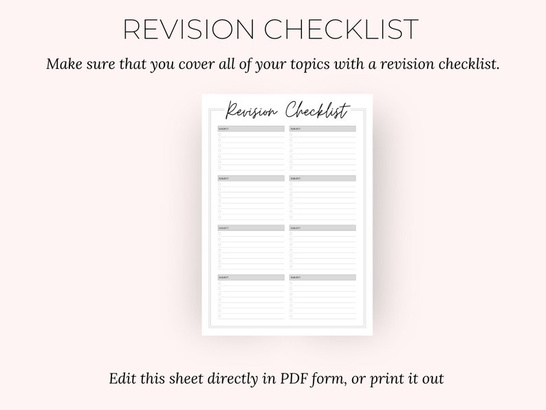 Exam Study Planner Printable Pack Student Exam Revision - Etsy UK