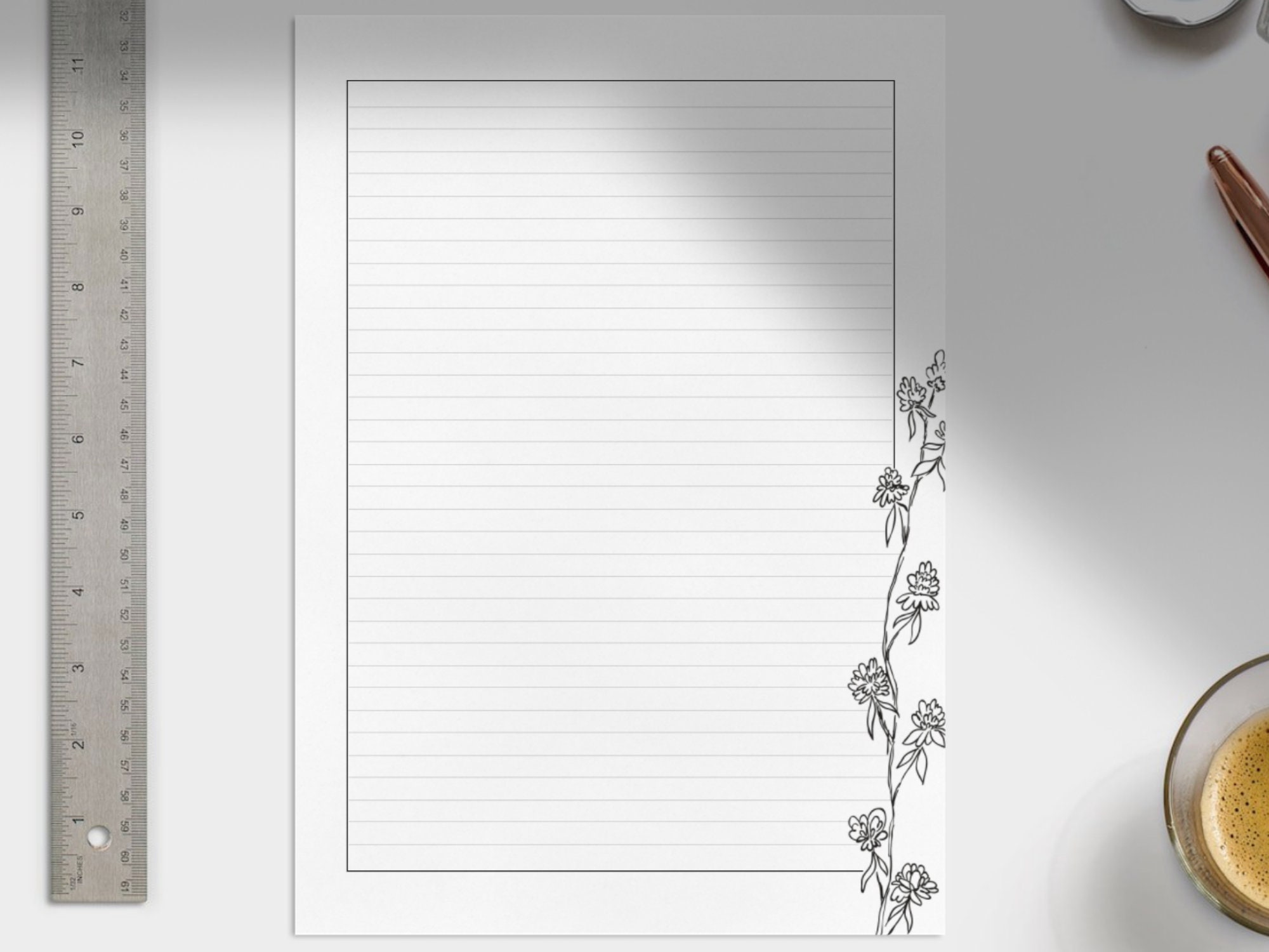 Botanical Decorative Letter Writing Set Floral Printable Etsy