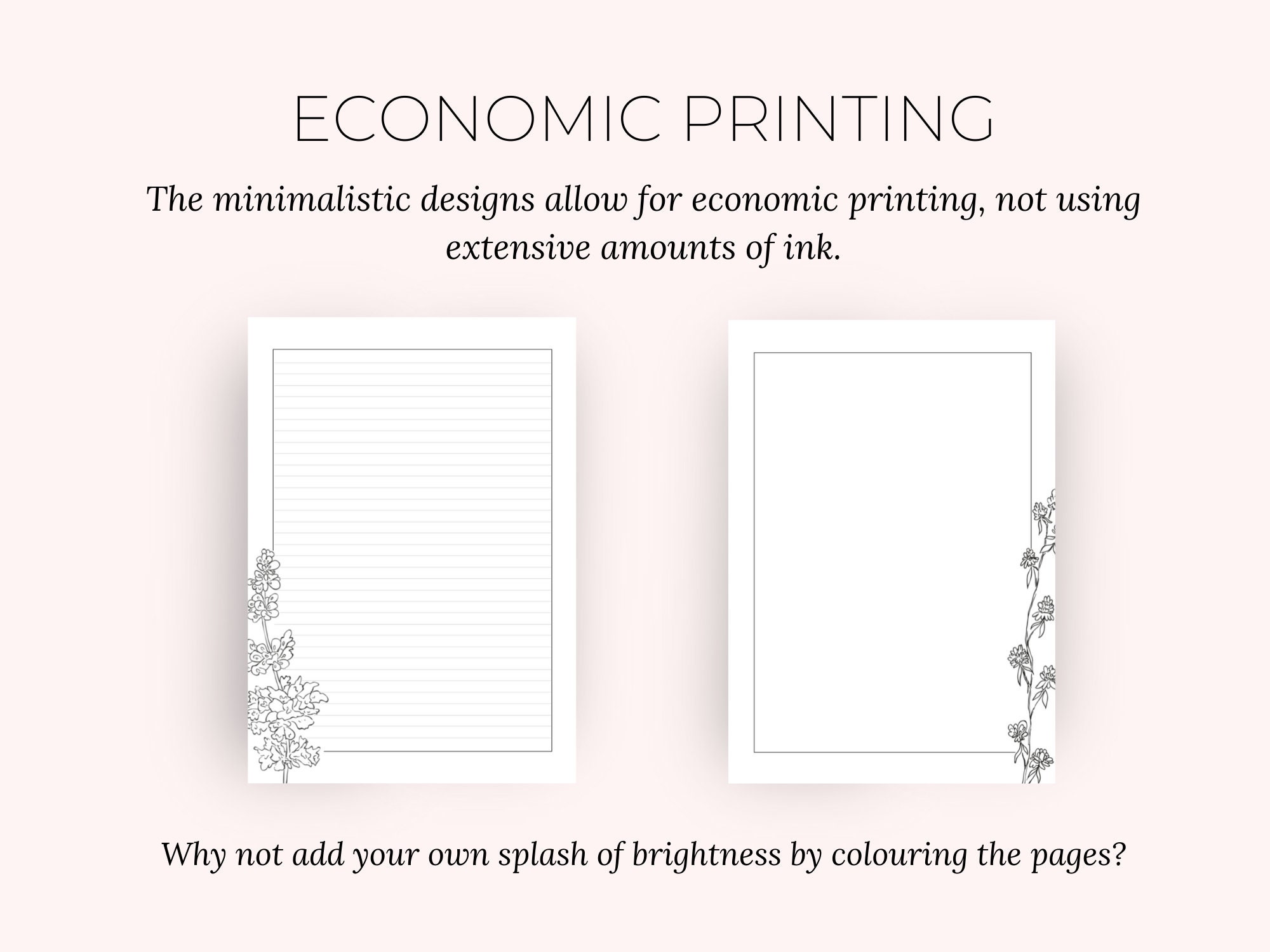 Botanical Decorative Letter Writing Set Floral Printable Etsy