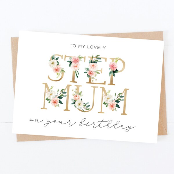 Step Mom Birthday Card Etsy