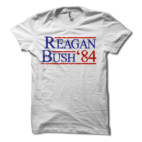 REAGAN BUSH`84 Tank Top Fun Political Election Ronald 80s Retro Republican Shirt