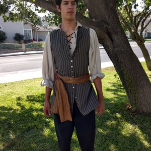 Pirate costume shirt pants vest sash Renaissance Steampunk Cosplay mens womens