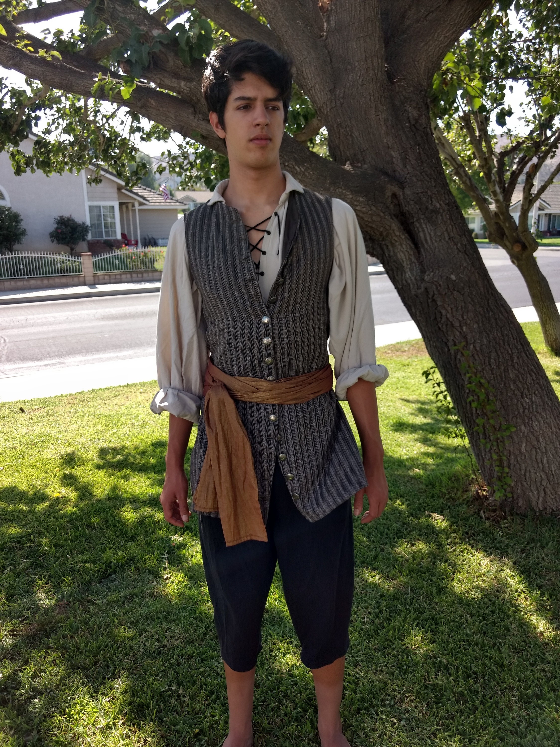 Pirate Costume Shirt Pants Vest Sash Renaissance Steampunk 