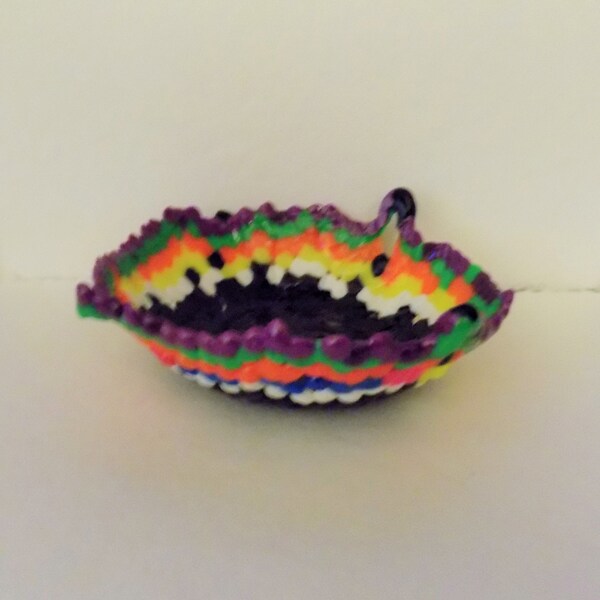 Abstract Melted Pony Bead Candy Bowl