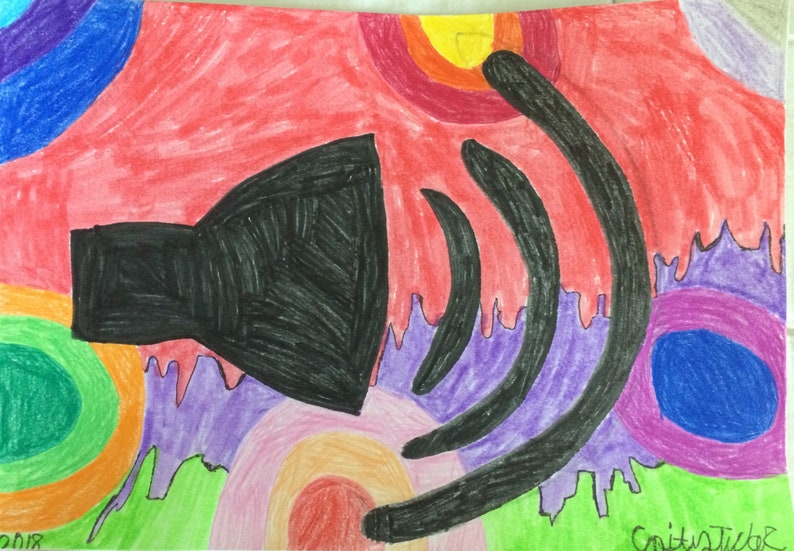 Volume symbol OOAK pop art drawing