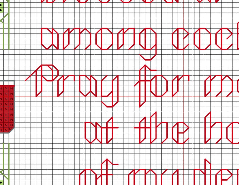 Bloody Mary, Full of Vodka // Archer Prayer Cross Stitch Pattern