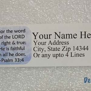 30pcs Quality Printed BIBLE VERSES Personalized Address Labels or Child ...