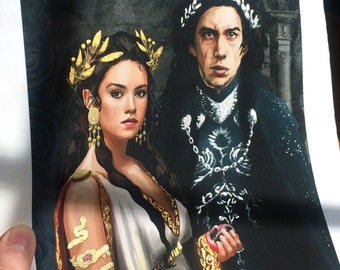 Reylo Hades y Perséfone ADORNADOS - impresión de fanart para Star Wars Los últimos Jedi