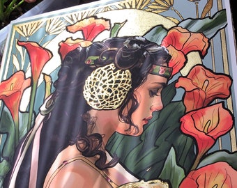 Padmé Art Nouveau ADORNADO - impresión de fanart digital de Star Wars - Natalie Portman, George Lucas, vestido de picnic, retrato - RESERVA