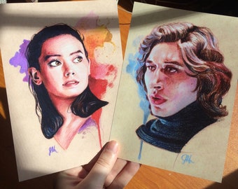 2 IMPRESIONES - Reylo en Color - Fanart de Star Wars de Kylo Ren y Rey