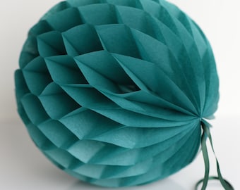 Teal Tissue paper honeycomb ball -  hanging wedding party decorations - 35cm | 30cm | 25cm | 20cm | 15cm  |10cm
