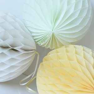Set tissues met honingraten / ronde papieren lantaarns - pasteldecoraties - decoraties bruiloft