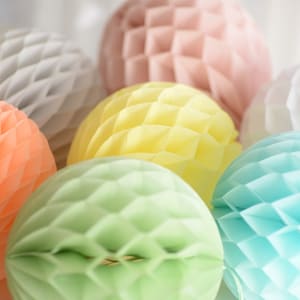 20 Tissue paper honeycombs set / round paper lanterns-  hanging wedding party decorations