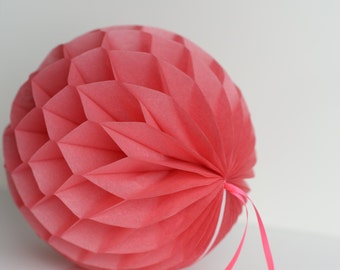 Island pink Tissue paper honeycombs -  hanging wedding party decorations