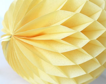 Sunshine yellow / dusty Tissue paper honeycomb ball -  hanging wedding party decorations - nursery decor - birthday party-dusty yellow
