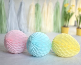 Honeycomb easter egg decorations /  Easter decoration / easter table decorations | spring Decor | paper eggs |table decorations