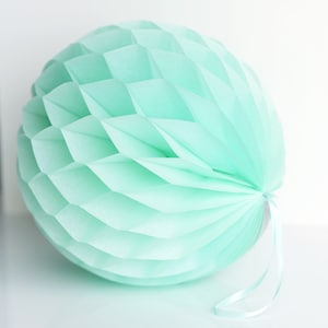 Mint Tissue paper honeycomb ball-hanging wedding party decorations-paper lantern-birthday decor-round paper ball - bright poms