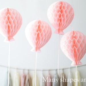 4 paper balloons  - Tissue paper honeycombs set- - hanging decorations -birthday party  decorations