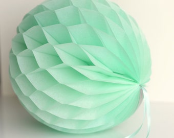 Pistachio tissue paper honeycomb ball -  hanging wedding party decorations - 35cm | 30cm | 25cm | 20cm | 15cm  |10cm