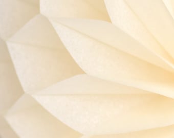 Cream tissue paper honeycomb ball -  hanging wedding party decorations - neutral party theme-nursery decor
